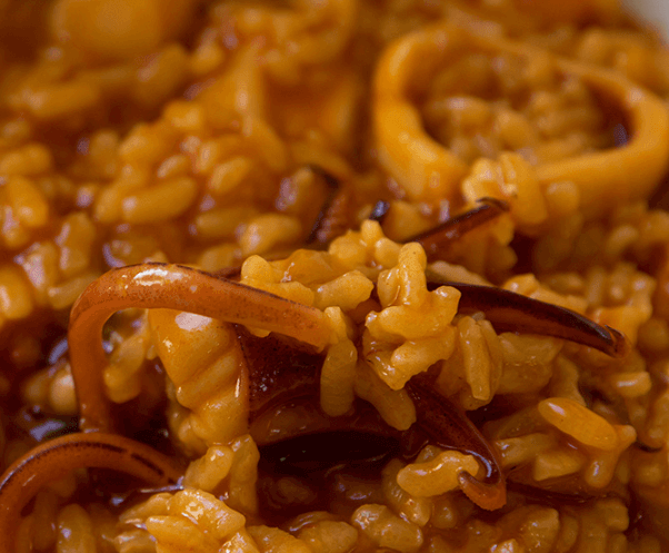 Arroz, calamares y gambas