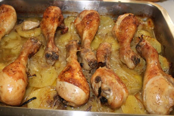 Muslos de pollo asados